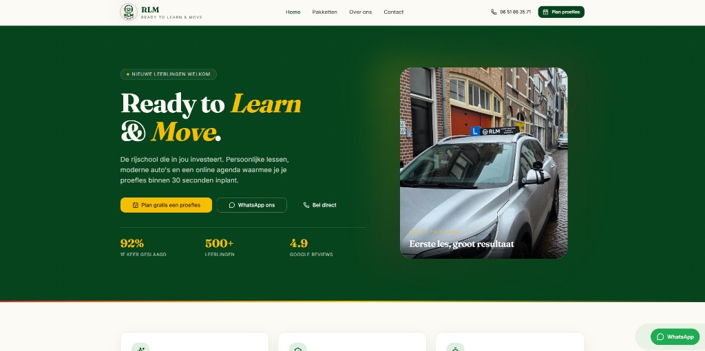 Website van RLM Rijschool